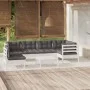 Gartenmöbel 7-teilig mit Kissen aus weißem Kiefernholz von , Gartensets - Ref: Foro24-3096425, Preis: 579,59 €, Rabatt: %