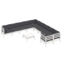 Gartenmöbel 11-teilig und Kissen aus weißem Kiefernholz von , Gartensets - Ref: Foro24-3097014, Preis: 945,34 €, Rabatt: %