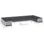 Gartenmöbel 11-teilig mit Kissen aus weißem Kiefernholz von , Gartensets - Ref: Foro24-3097338, Preis: 933,37 €, Rabatt: %
