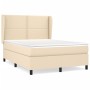 Box spring bed with cream fabric mattress 140x190 cm by , Beds and slatted bases - Ref: Foro24-3127882, Price: 469,31 €, Disc...