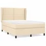 Box spring bed with cream fabric mattress 140x190 cm by , Beds and slatted bases - Ref: Foro24-3127882, Price: 466,04 €, Disc...