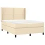 Box spring bed with cream fabric mattress 140x190 cm by , Beds and slatted bases - Ref: Foro24-3127882, Price: 466,04 €, Disc...