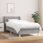 Box spring bed with light gray fabric mattress 80x200 cm by , Beds and slatted bases - Ref: Foro24-3130465, Price: 292,80 €, ...
