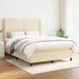 Box spring bed with cream fabric mattress 140x190 cm by , Beds and slatted bases - Ref: Foro24-3131350, Price: 460,86 €, Disc...