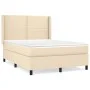 Box spring bed with cream fabric mattress 140x190 cm by , Beds and slatted bases - Ref: Foro24-3131350, Price: 460,86 €, Disc...