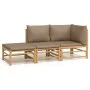 3-teiliges Gartenmöbel-Set aus Bambus mit taupegrauen Kissen von , Gartensets - Ref: Foro24-3155140, Preis: 343,54 €, Rabatt: %