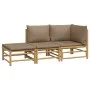 3-teiliges Gartenmöbel-Set aus Bambus mit taupegrauen Kissen von , Gartensets - Ref: Foro24-3155140, Preis: 343,54 €, Rabatt: %