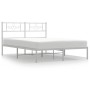 Bettgestell aus Metall mit weißem Kopfteil 120x190 cm von , Betten und Lattenroste - Ref: Foro24-355313, Preis: 94,86 €, Raba...