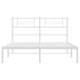 Bettgestell aus Metall mit weißem Kopfteil 120x190 cm von , Betten und Lattenroste - Ref: Foro24-355313, Preis: 94,86 €, Raba...