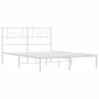 Bettgestell aus Metall mit weißem Kopfteil 120x190 cm von , Betten und Lattenroste - Ref: Foro24-355313, Preis: 93,52 €, Raba...