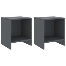 Nachttische 2 Stück dunkelgraues Kiefernholz 35x30x40 cm von vidaXL, Nachttische - Ref: Foro24-322244, Preis: 51,90 €, Rabatt: %