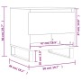 Mesa de centro madera de ingeniería blanco brillo 50x46x50 cm