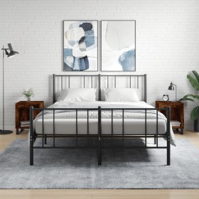 Nachttische 2 Stück, Holzwerkstoff, geräucherte Eiche, 40 x 35 x 50 cm von , Nachttische - Ref: Foro24-830743, Preis: 47,06 €...
