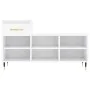Schuhschrank aus glänzend weißem Sperrholz, 102 x 36 x 60 cm von , Schuhregale und Schuhorganisatoren - Ref: Foro24-831358, P...