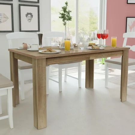 Oak dining table 140x80x75 cm by vidaXL, Kitchen and dining tables - Ref: Foro24-243055, Price: 121,34 €, Discount: %