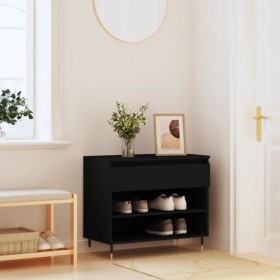 Black plywood shoe cabinet 70x36x60 cm by , Shoe racks and shoe organizers - Ref: Foro24-831429, Price: 48,05 €, Discount: %
