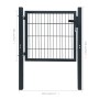 Anthrazitgraues Zauntor aus Stahlmetall, 105 x 150 cm von vidaXL, Gartentore - Ref: Foro24-142026, Preis: 166,69 €, Rabatt: %