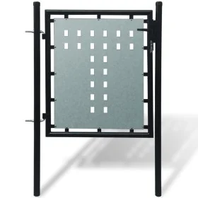 Puerta de valla de jardín negra 100x150 cm de vidaXL, Puertas de jardín - Ref: Foro24-141685, Precio: 134,19 €, Descuento: %