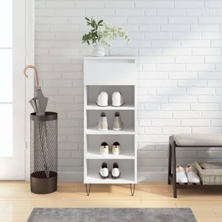 Glossy white plywood shoe cabinet 40x36x105 cm by , Shoe racks and shoe organizers - Ref: Foro24-831462, Price: 59,74 €, Disc...