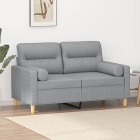 2-seater sofa with light gray fabric cushions 120 cm by , Sofas - Ref: Foro24-3200813, Price: 233,95 €, Discount: %