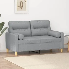 2-seater sofa with light gray fabric cushions 120 cm by , Sofas - Ref: Foro24-3200813, Price: 219,82 €, Discount: %
