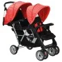 Tandem steel red and black stroller for 2 children by vidaXL, Baby strollers - Ref: Foro24-10111, Price: 207,41 €, Discount: %