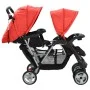 Tandem steel red and black stroller for 2 children by vidaXL, Baby strollers - Ref: Foro24-10111, Price: 207,41 €, Discount: %
