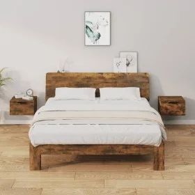 Mesitas de noche de pared 2 uds color roble ahumado 34x30x20 cm de , Taquillas y armarios de almacenamiento - Ref: Foro24-817...