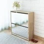 Mueble zapatero 2 compartimentos espejo color roble 63x17x67cm by vidaXL, Shoe racks and shoe organizers - Ref: Foro24-243045...