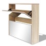 Schuhschrank mit 2 Fächern, Spiegel, Eiche-Farbe, 63x17x67cm. von vidaXL, Schuhregale und Schuhorganisatoren - Ref: Foro24-24...