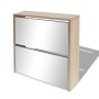 Mueble zapatero 2 compartimentos espejo color roble 63x17x67cm by vidaXL, Shoe racks and shoe organizers - Ref: Foro24-243045...