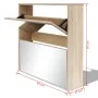 Mueble zapatero 2 compartimentos espejo color roble 63x17x67cm by vidaXL, Shoe racks and shoe organizers - Ref: Foro24-243045...