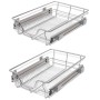 Herausnehmbare Drahtkörbe 2 Stück silber 400 mm von vidaXL, Behälter für Küchenutensilien - Ref: Foro24-50479, Preis: 57,92 €...