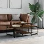 Smoked oak engineered wood coffee table 102x60x45 cm by , Coffee table - Ref: Foro24-835316, Price: 45,25 €, Discount: %