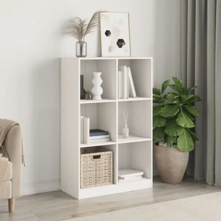 Estantería de madera maciza de pino blanco 70x33x110 cm de , Librerías y estanterías - Ref: Foro24-836142, Precio: 117,53 €, ...