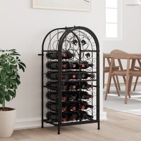 Weinregal für 33 Flaschen, schwarzes Schmiedeeisen, 45 x 36 x 100 cm von , Weinregale - Ref: Foro24-358369, Preis: 96,55 €, R...