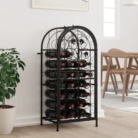 Wine rack for 33 bottles black wrought iron 45x36x100 cm by , Wine racks - Ref: Foro24-358369, Price: 94,89 €, Discount: %