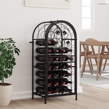 Weinregal für 33 Flaschen, schwarzes Schmiedeeisen, 45 x 36 x 100 cm von , Weinregale - Ref: Foro24-358369, Preis: 96,55 €, R...