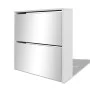Shoe cabinet 2 levels and white mirror 63x17x67 cm by vidaXL, Shoe racks and shoe organizers - Ref: Foro24-243046, Price: 72,...