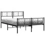 Bettgestell mit Kopf- und Fußteil aus schwarzem Metall, 135 x 190 cm von , Betten und Lattenroste - Ref: Foro24-372196, Preis...