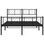 Bettgestell mit Kopf- und Fußteil aus schwarzem Metall, 135 x 190 cm von , Betten und Lattenroste - Ref: Foro24-372196, Preis...