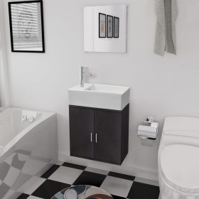 Conjunto de mueble y lavabo 3 piezas negro de vidaXL, Muebles de baño - Ref: Foro24-272227, Precio: 151,92 €, Descuento: %