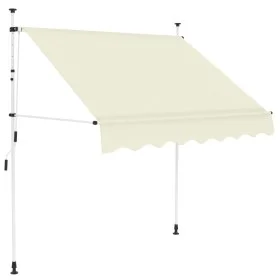 Manually operated retractable awning 150 cm cream by , Awnings - Ref: Foro24-143693, Price: 77,84 €, Discount: %