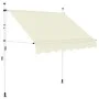 Manually operated retractable awning 150 cm cream by , Awnings - Ref: Foro24-143693, Price: 77,84 €, Discount: %