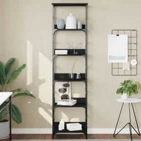 Black engineered wood shelf 50x33x188.5 cm by , Bookcases and shelves - Ref: Foro24-835279, Price: 66,02 €, Discount: %