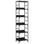 Schwarzes Holzwerkstoffregal 50 x 33 x 188,5 cm von , Bücherregale und Regale - Ref: Foro24-835279, Preis: 68,70 €, Rabatt: %