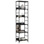 Black engineered wood shelf 50x33x188.5 cm by , Bookcases and shelves - Ref: Foro24-835279, Price: 68,70 €, Discount: %