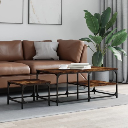 Stapelbare Couchtische, 2 Stück, Holzwerkstoff, Raucheiche von , Couchtisch - Ref: Foro24-835396, Preis: 48,32 €, Rabatt: %