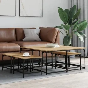 Stackable coffee tables 5 pieces engineered wood Sonoma oak by , Coffee table - Ref: Foro24-835335, Price: 77,50 €, Discount: %