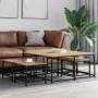 Stapelbare Couchtische 5 Stück aus Holzwerkstoff Sonoma-Eiche von , Couchtisch - Ref: Foro24-835335, Preis: 77,61 €, Rabatt: %